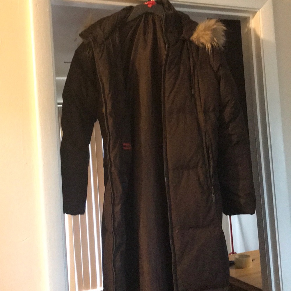 Body length long brown coat